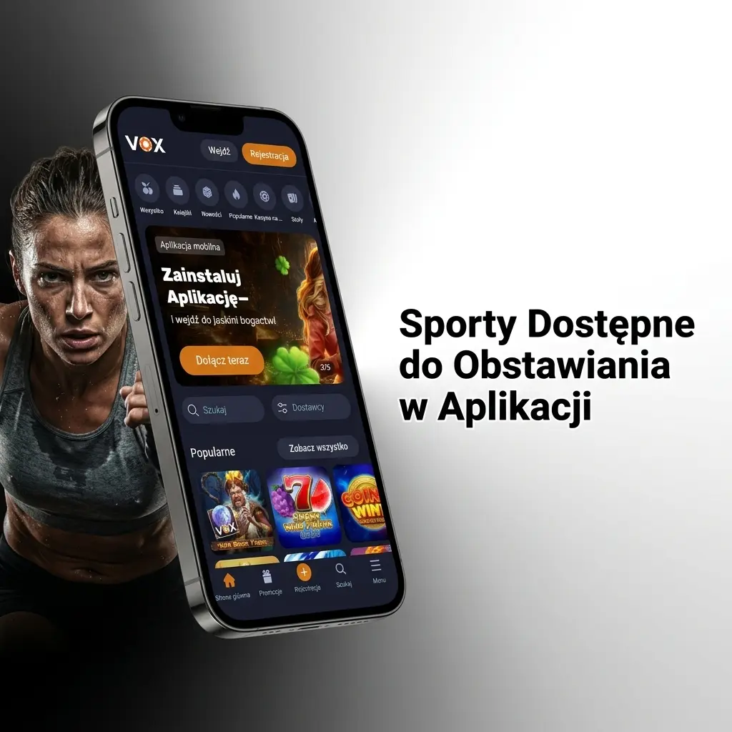 Sporty dostępne do obstawiania w aplikacji VOX Casino: piłka nożna, koszykówka, tenis i esport